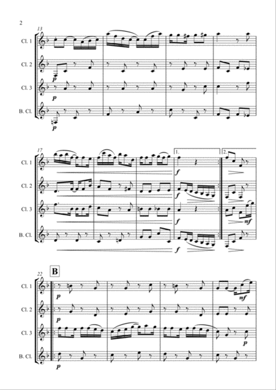Scott Joplin: The Strenuous Life (for Clarinet Quartet) Clarinet Quartet scores gallery preview page 4