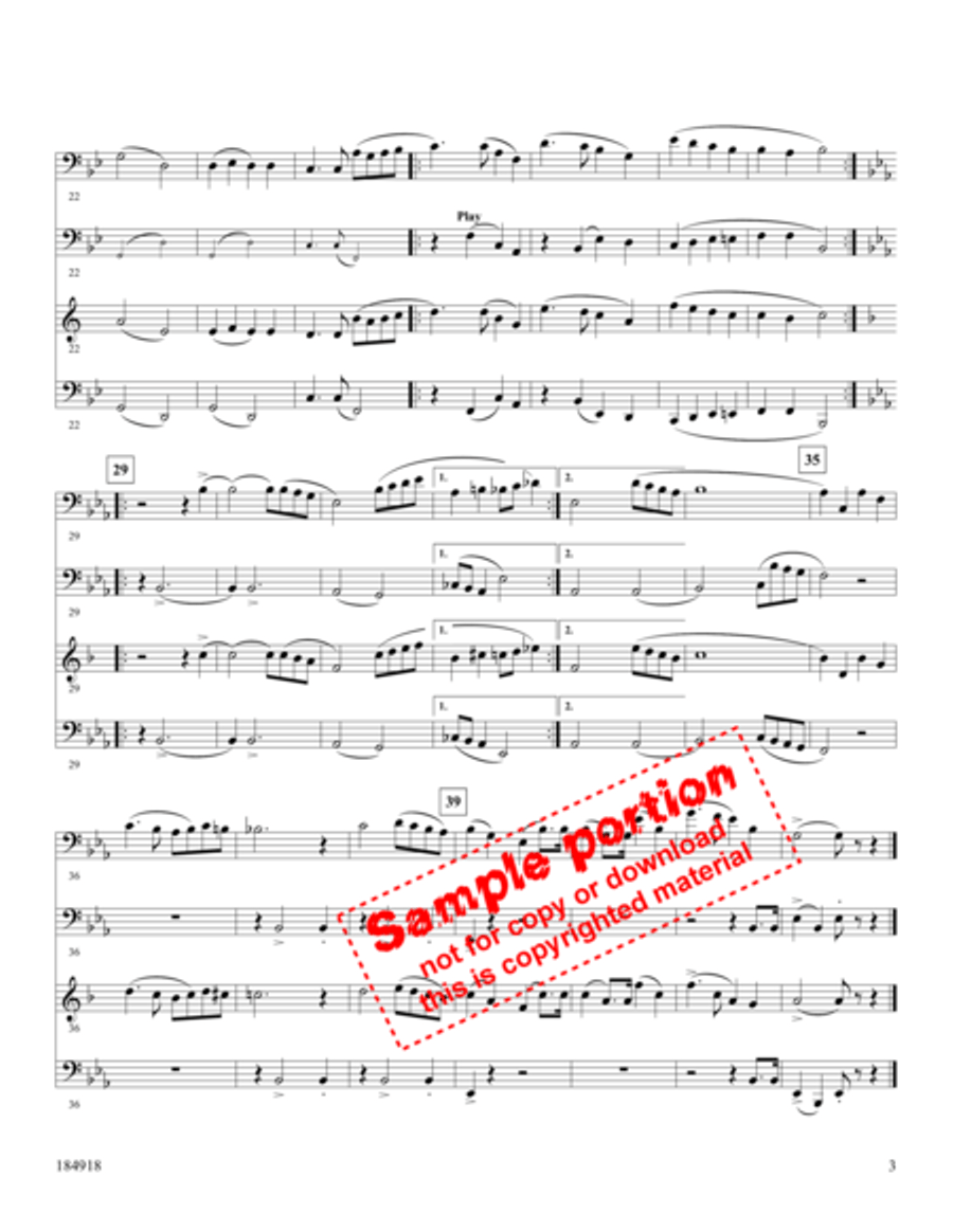 Hymnsembles- Vol II, Bk 6- Tromb/Baritones/ Tuba Large Ensemble scores gallery preview page 3
