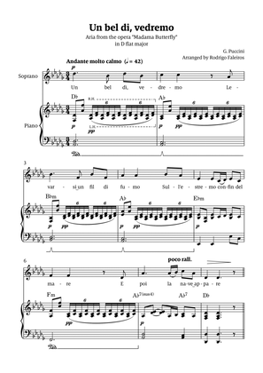 Un Bel Di Vedremo (from Madama Butterfly) - for Soprano - in Db major