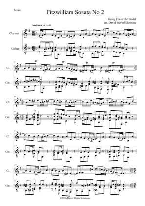 Book cover for Fitzwilliam Sonata No 2 for clarinet and guitar