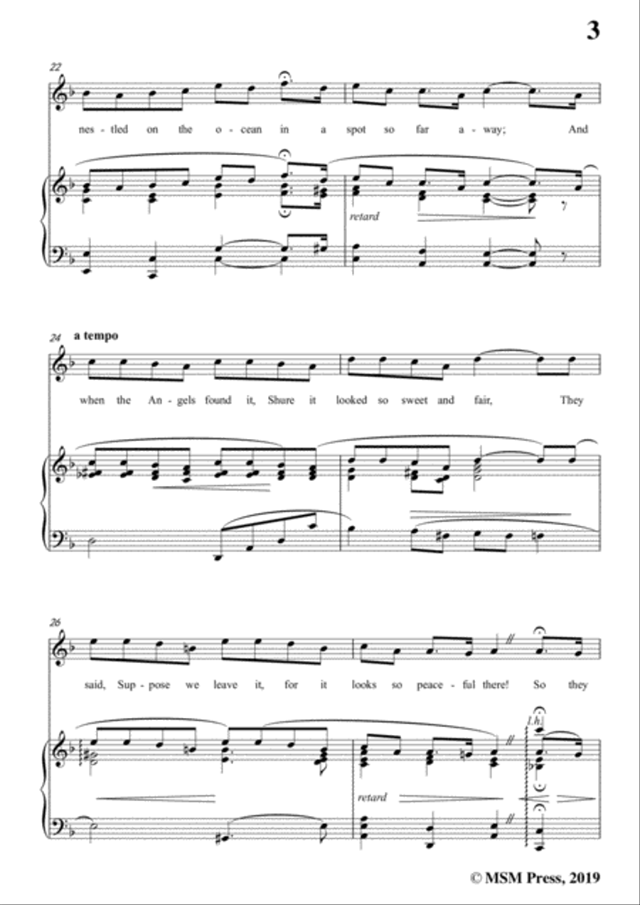 Ernest R. Ball-Little Bit of Heaven,in a minor,for Voice and Piano Voice Solo scores gallery preview page 5