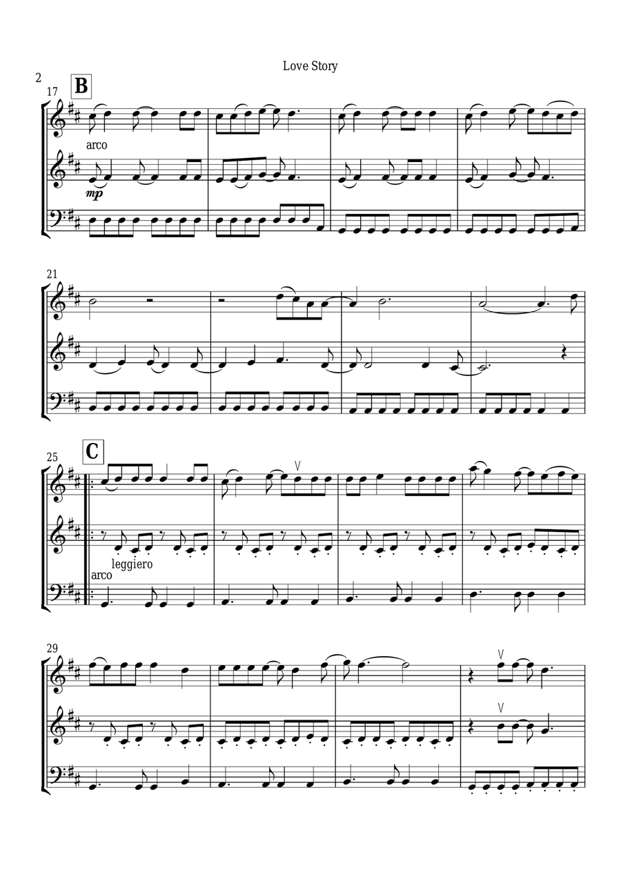 Love Story String Trio scores gallery preview page 3