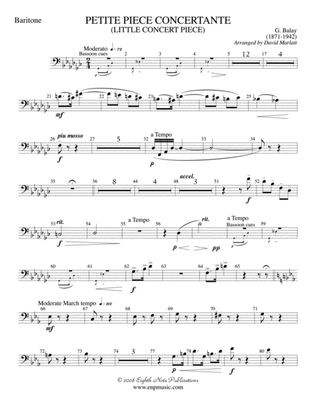Book cover for Petite Piece Concertante (Little Concert Piece) (Solo Cornet and Concert Band): Baritone B.C.