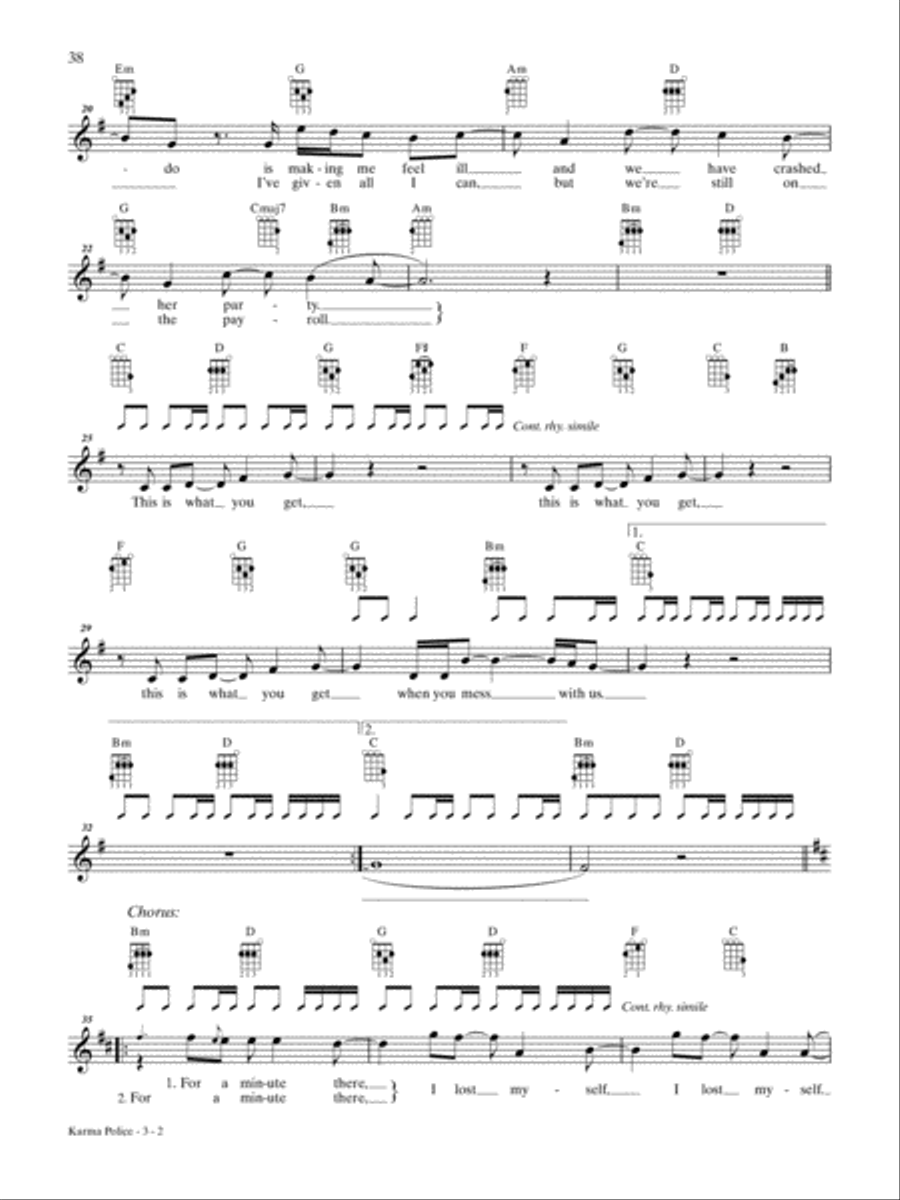 Karma Police Ukulele scores gallery preview page 2