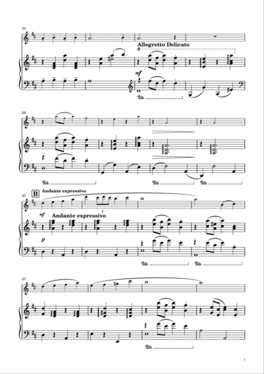 Underneath the Stars for Flute and Piano Flute Solo scores gallery preview page 3