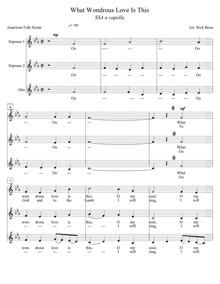 What Wondrous Love Is This SSA scores gallery preview page 1