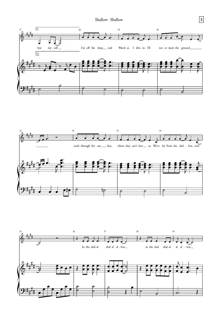 Shallow A Cappella scores gallery preview page 3