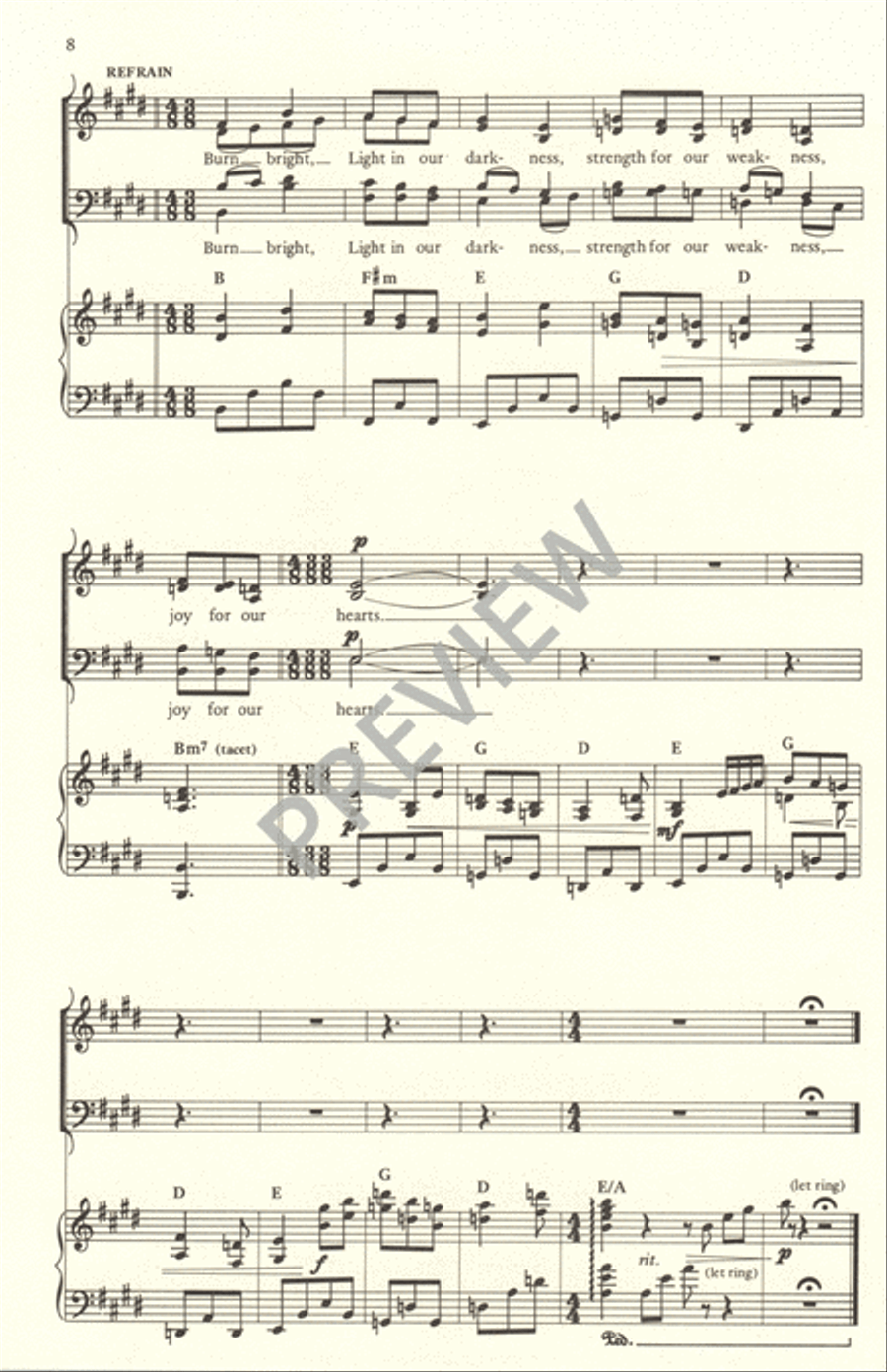 Burn Bright 4-Part scores gallery preview page 9