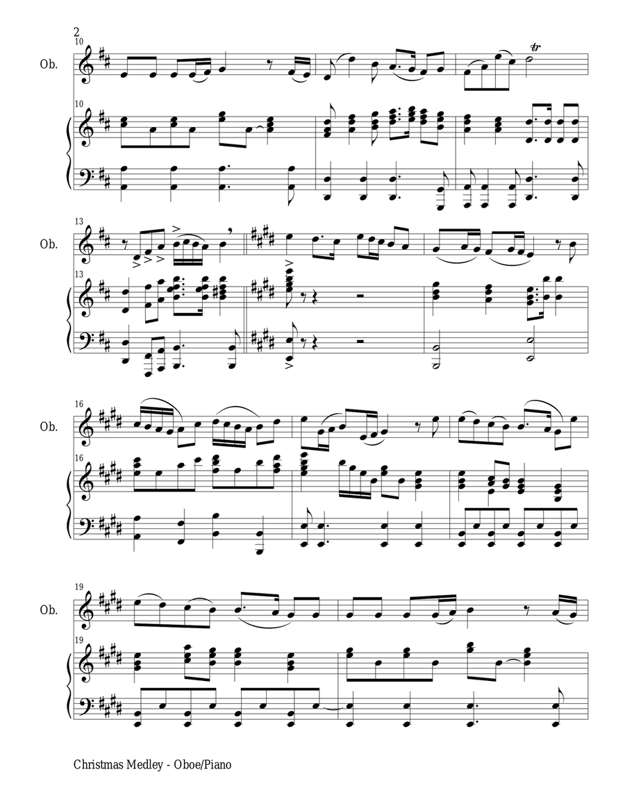 CHRISTMAS JOY MEDLEY (Oboe/Piano and Oboe Part) Piano scores gallery preview page 2