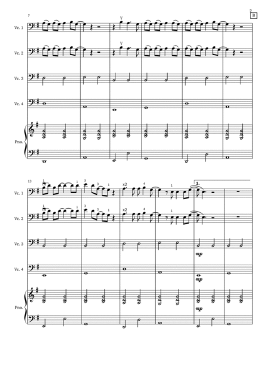 Wonderwall Piano Solo scores gallery preview page 2