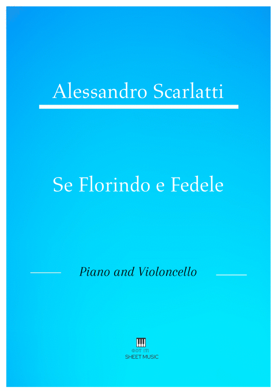 Alessandro Scarlatti - Se Florindo e Fedele (Piano and Cello) Small Ensemble scores gallery preview page 1