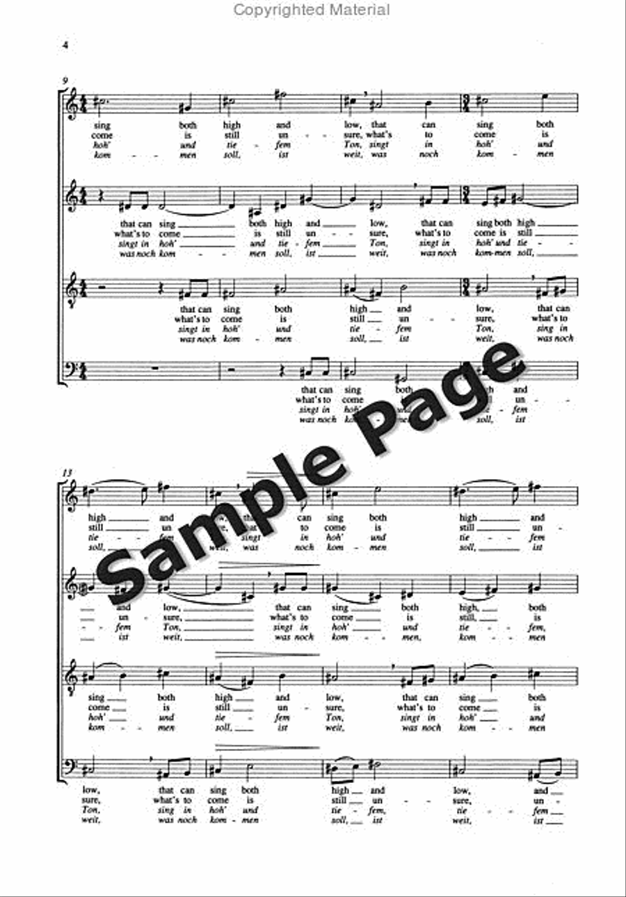 Songs 7 Shakespeare Comedies#1-2 4-Part scores gallery preview page 5