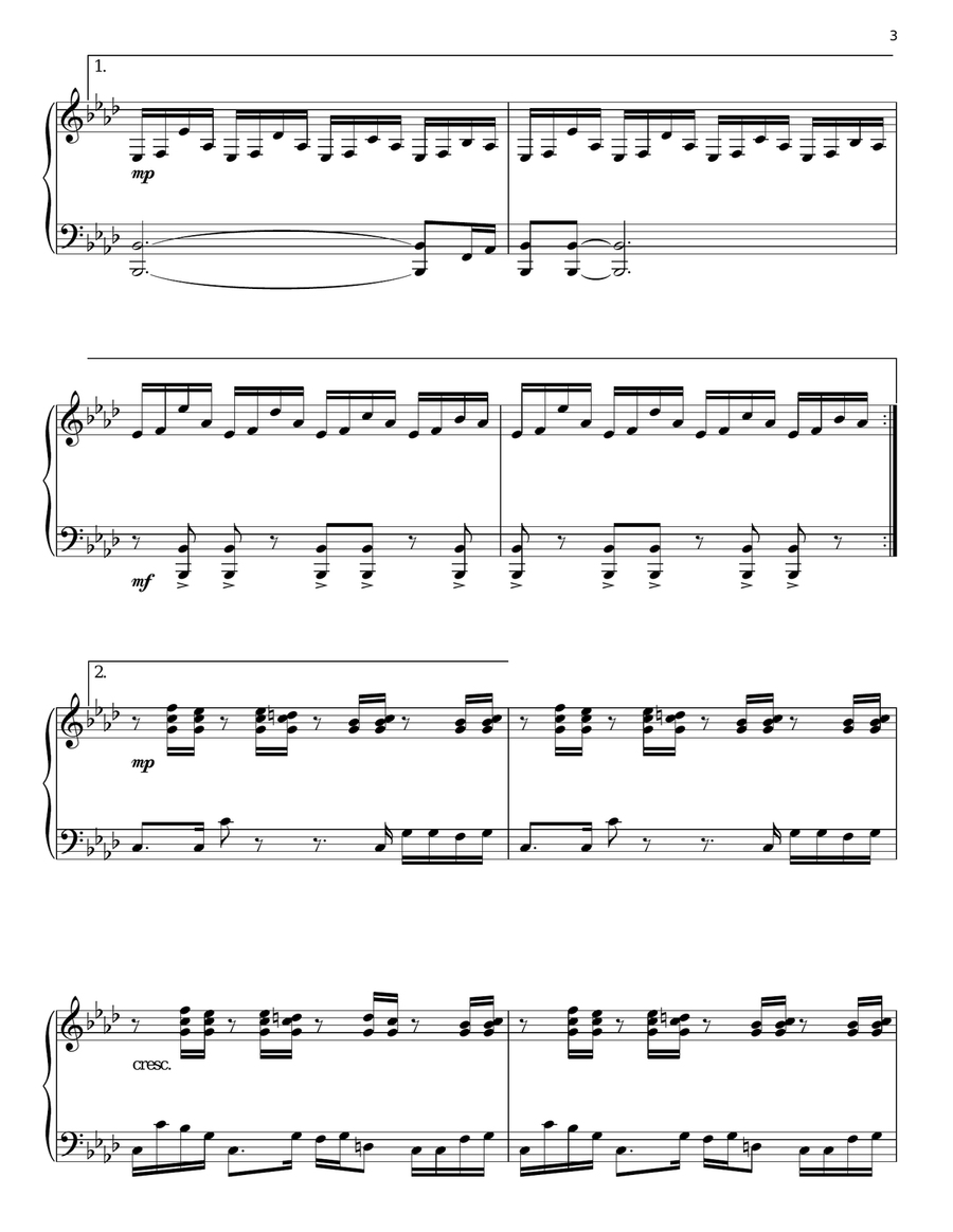 Valley In The Clouds Piano Solo scores gallery preview page 3