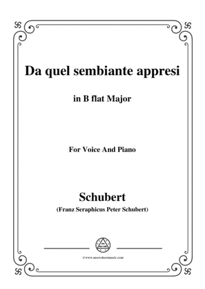 Schubert-Da quel sembiante appresi,in B flat Major,for Voice and Piano