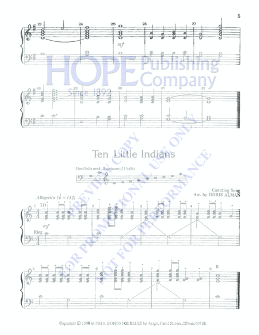Folk Songs for Bells Folk Songs for Bells 2-Octaves scores gallery preview page 6