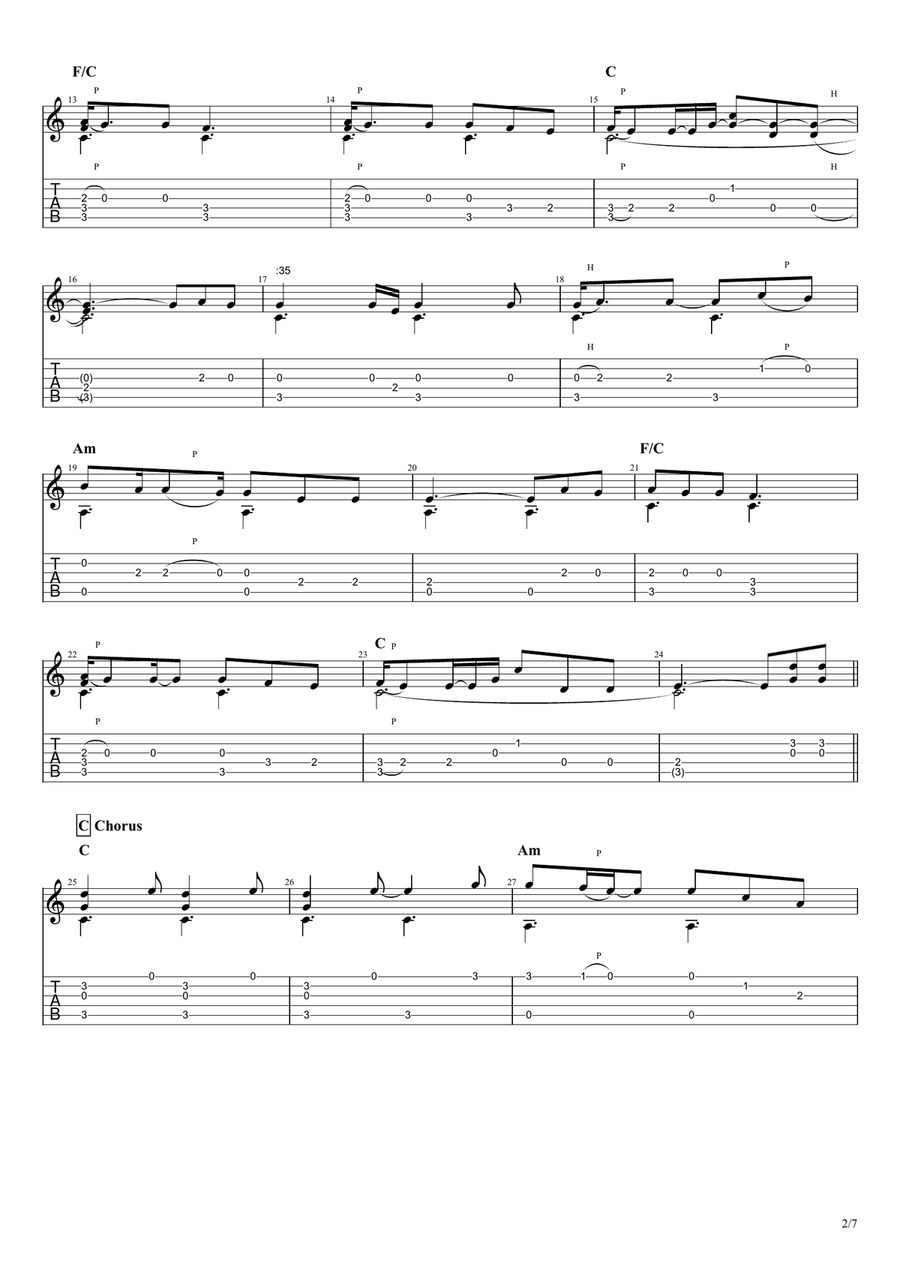 Humble And Kind Guitar Tablature scores gallery preview page 3