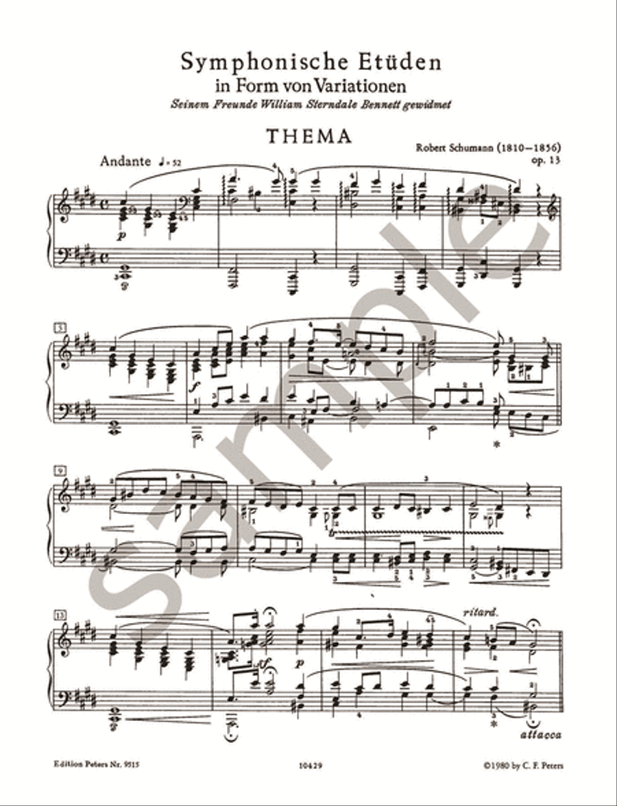 Études symphoniques (in the Form of Variations) Op. 13 for Piano Piano scores gallery preview page 2