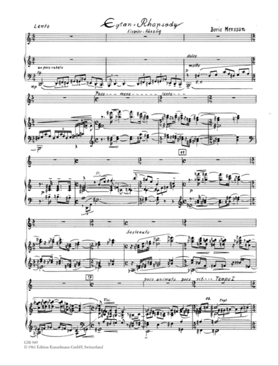 Eytan Rhapsody, Violin concerto Op. 15 Violin Solo scores gallery preview page 2
