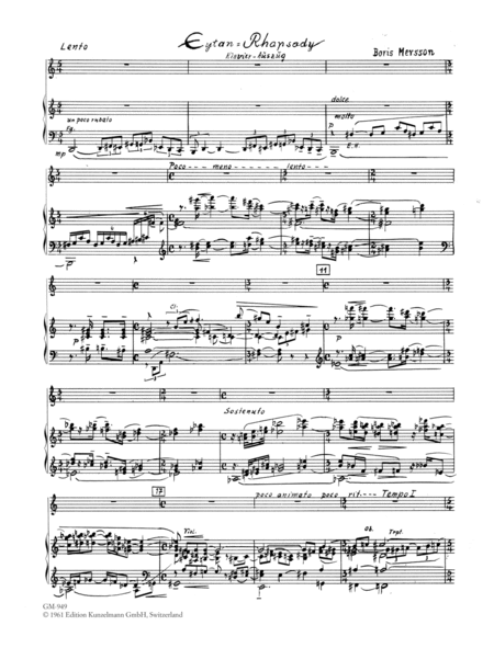 Eytan Rhapsody, Violin concerto Op. 15