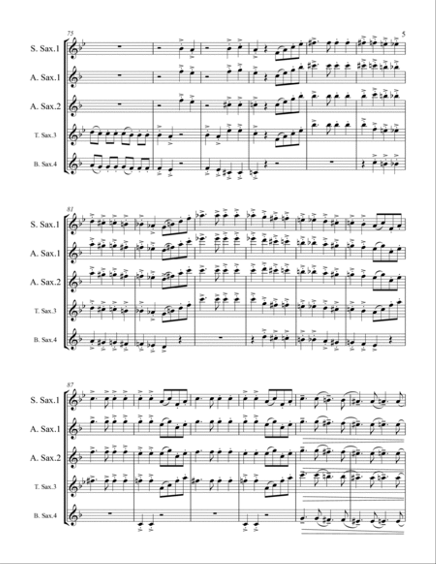 March - The Stars and Stripes Forever (for Saxophone Quartet SATB or AATB) Saxophone Quartet scores gallery preview page 6
