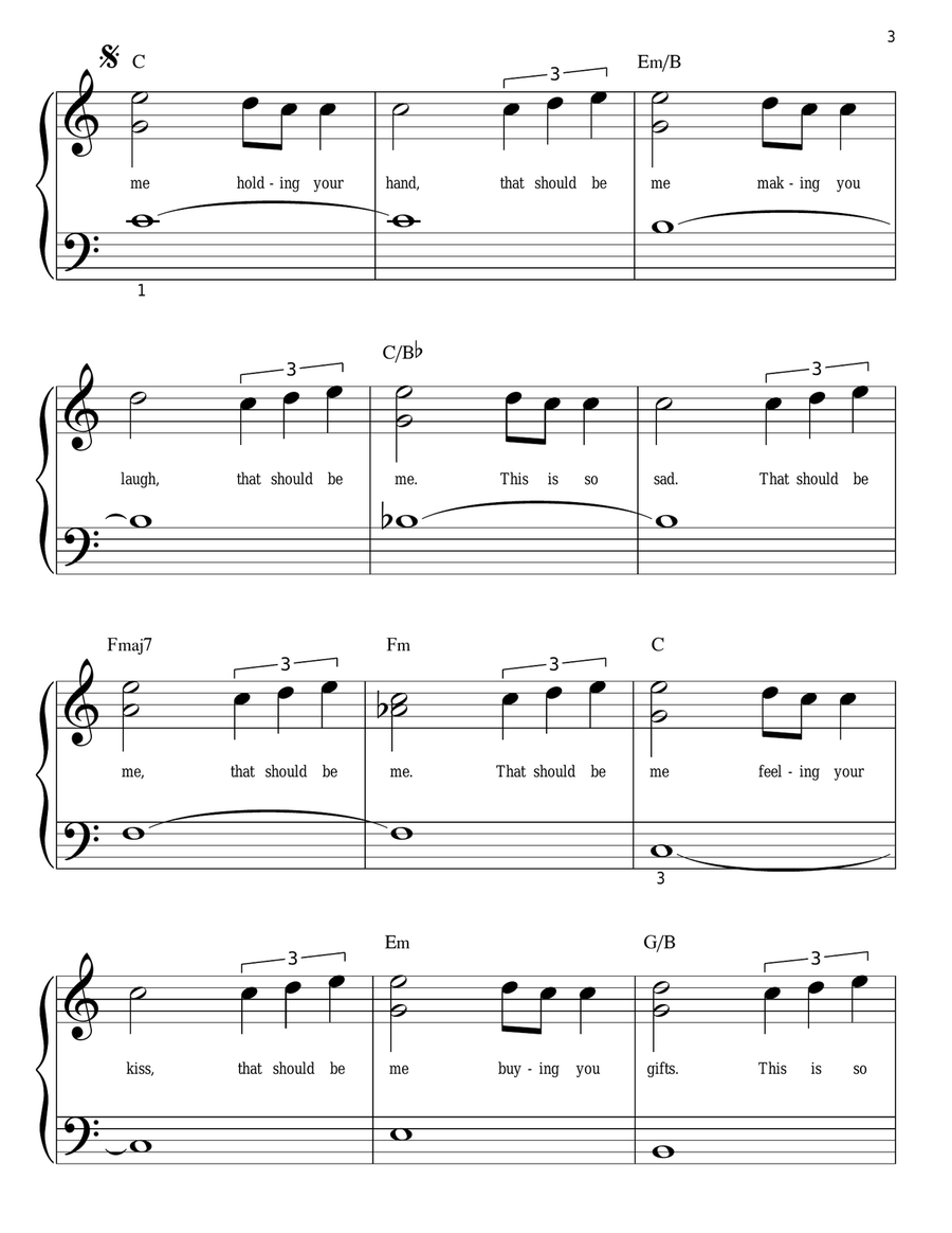 That Should Be Me That Should Be Me Easy Piano scores gallery preview page 3