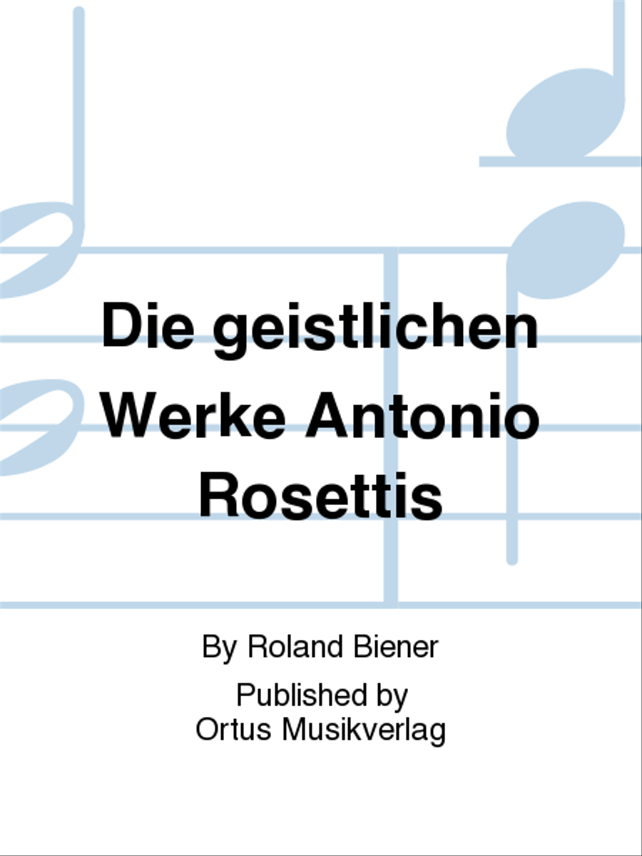 Die geistlichen Werke Antonio Rosettis School and Community scores gallery preview page 1