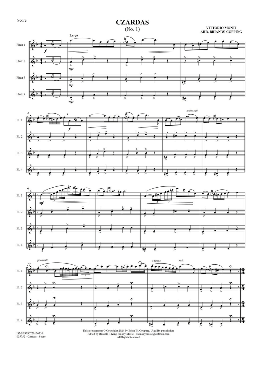 CZARDAS N01 - FLUTE QUARTET Flute Quartet scores gallery preview page 2