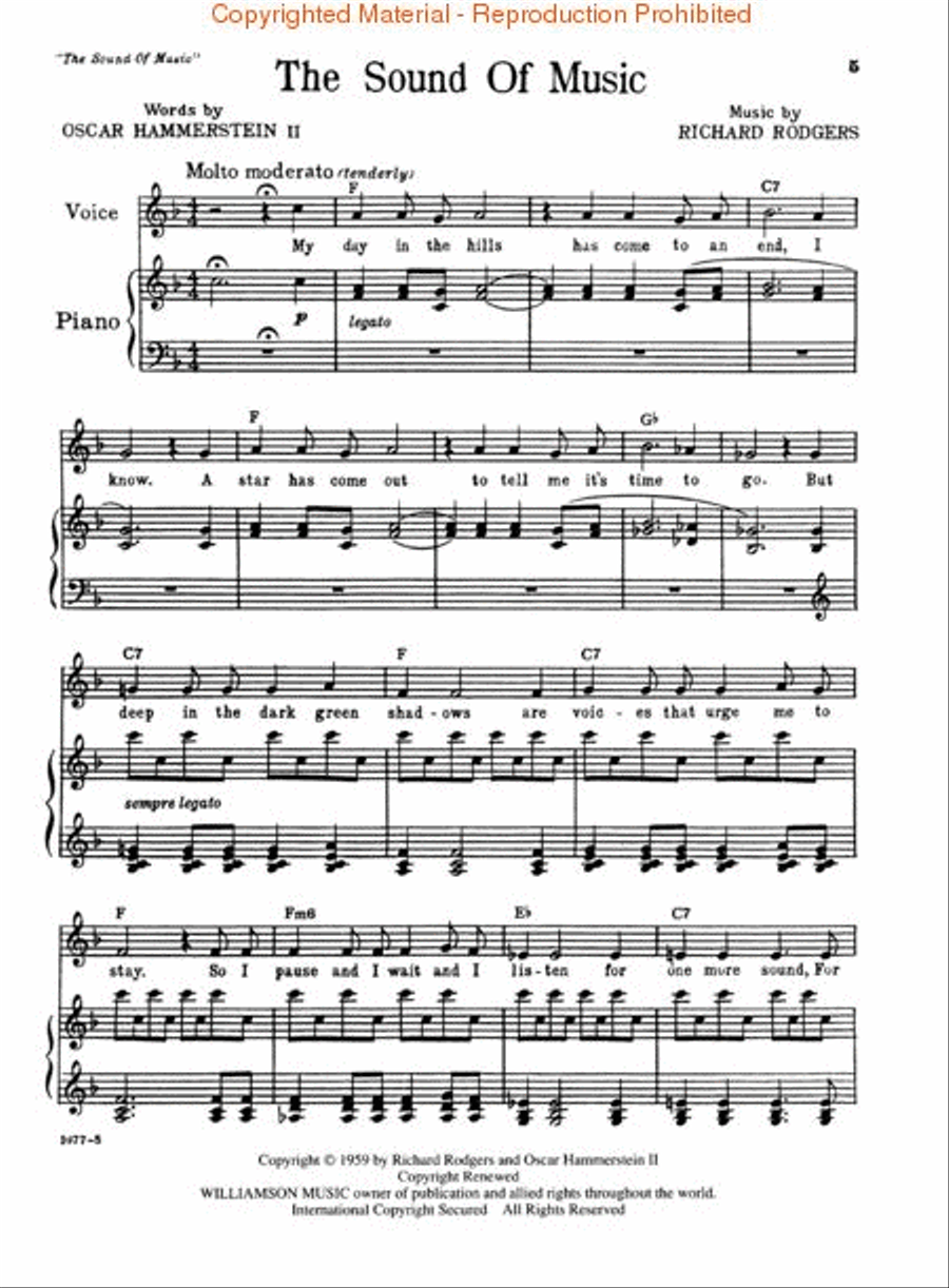 The Sound of Music Piano, Vocal, Guitar scores gallery preview page 3