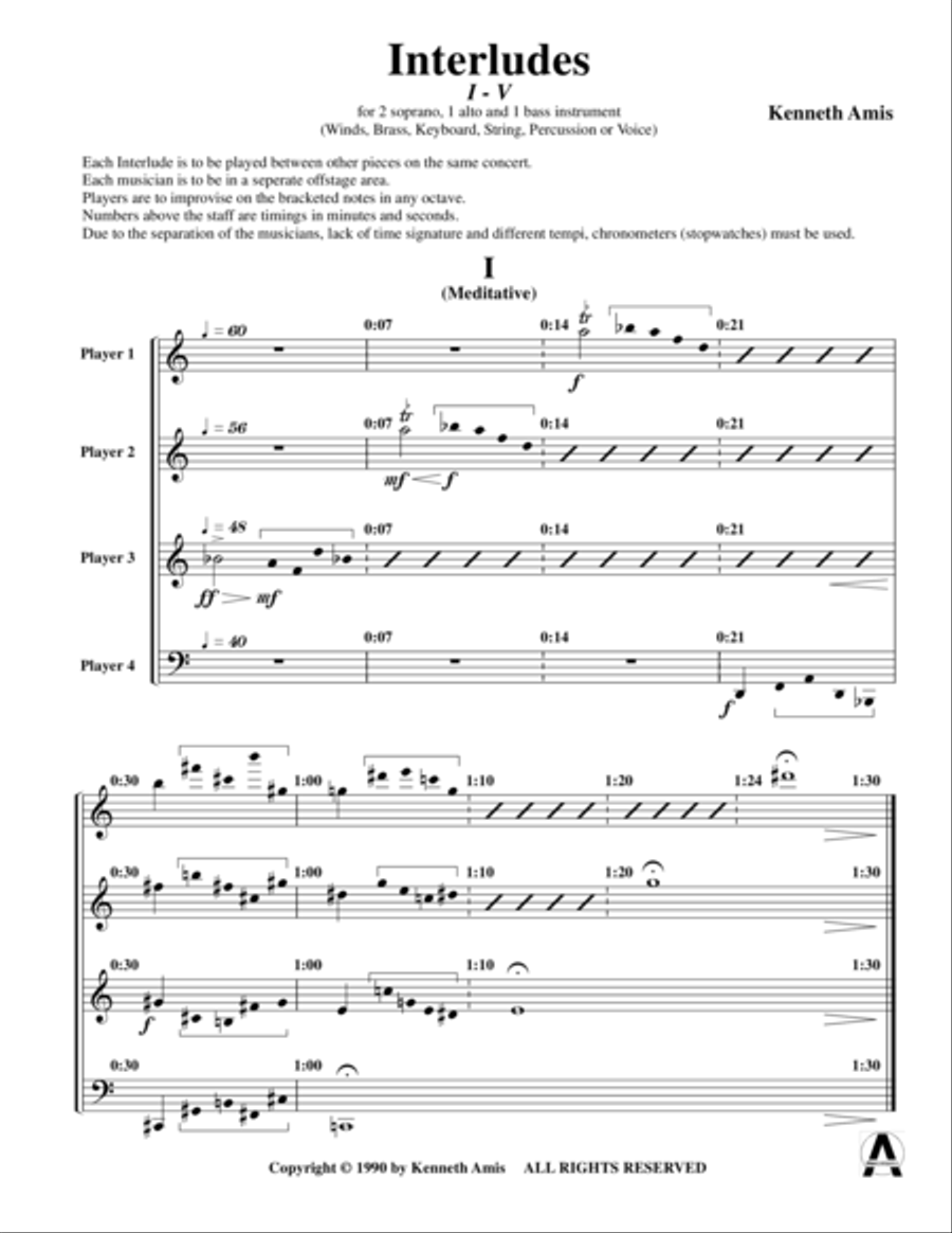 Interludes I-V Interludes I-V Small Ensemble scores gallery preview page 3