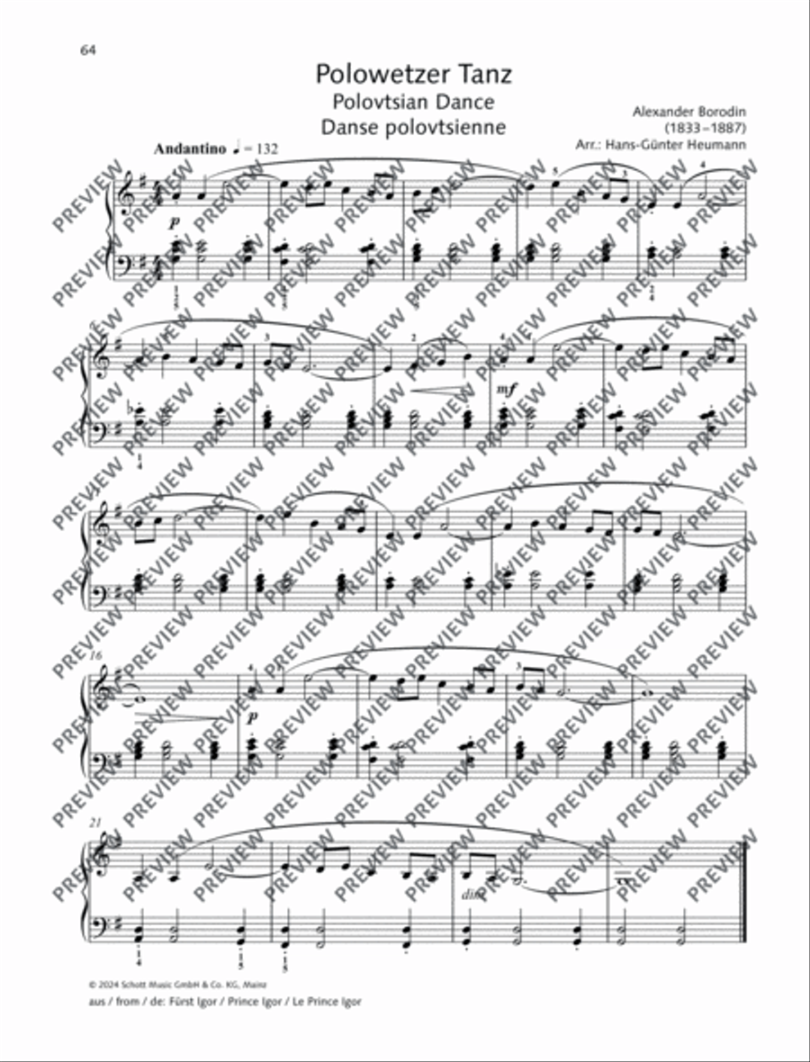 Polovtsian Dance Piano Solo scores gallery preview page 2