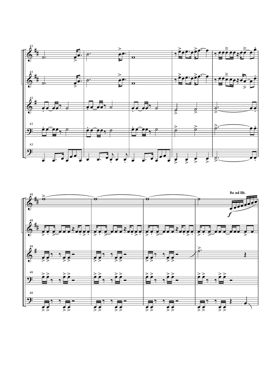 Gonna Fly Now Brass Ensemble scores gallery preview page 6