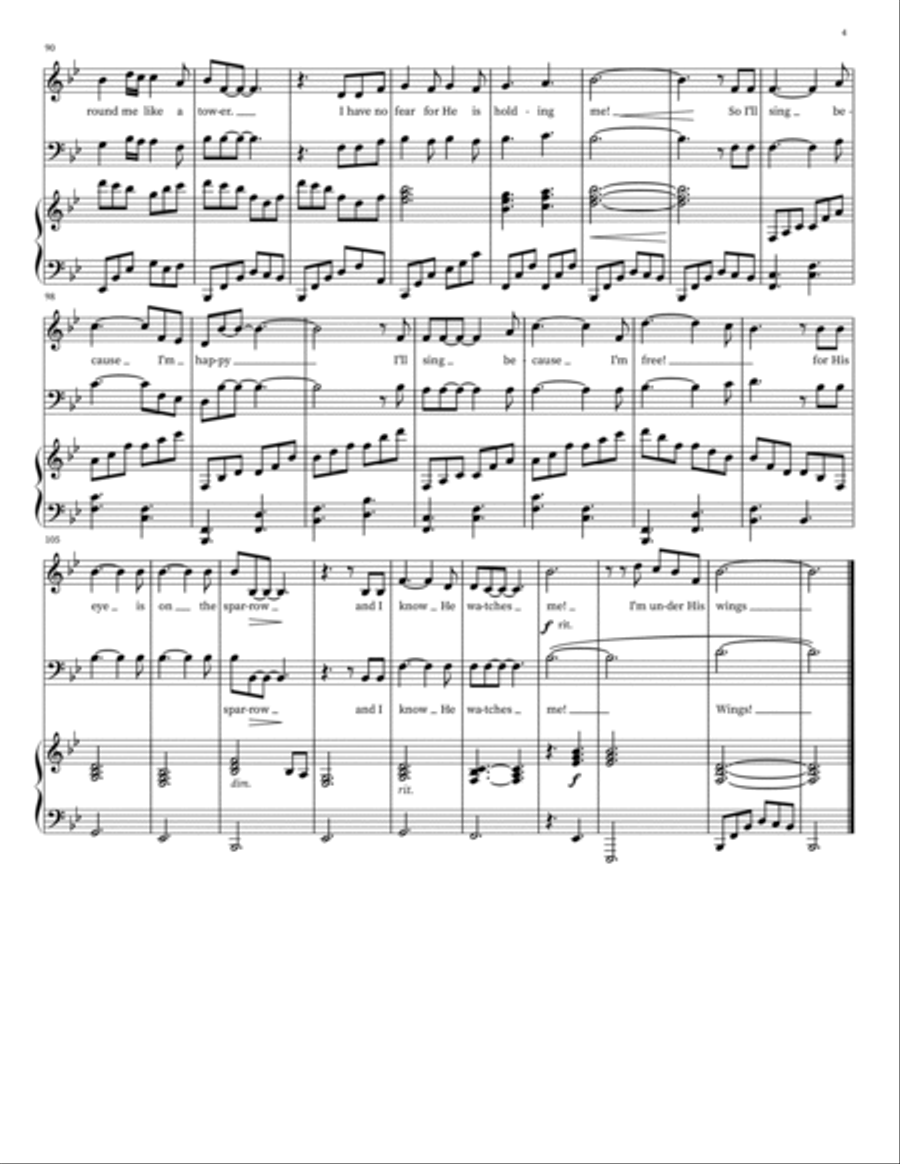 Under His Wings / Two Part Mixed 2-Part scores gallery preview page 4