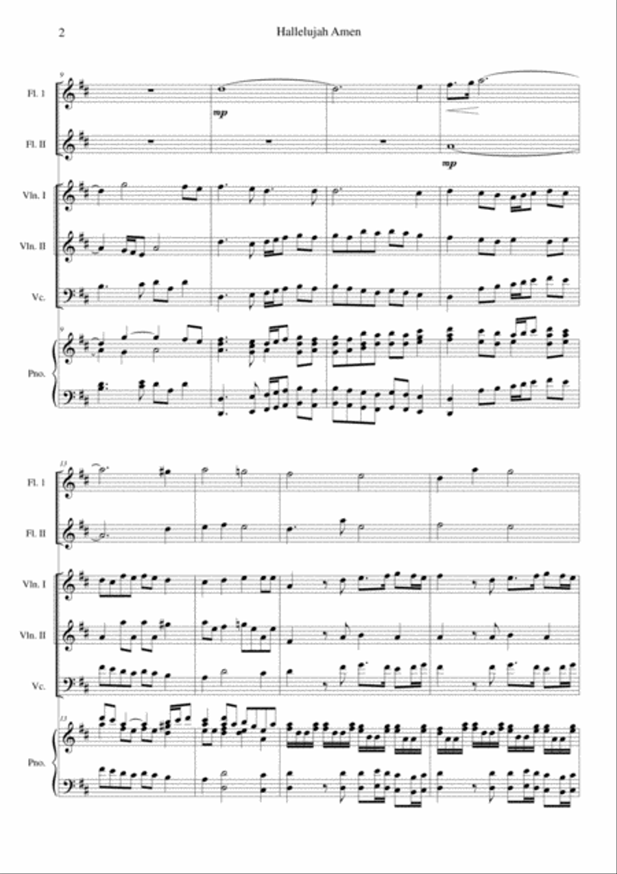 Hallelujah, Amen (from Judas Maccabaeus) in C Cello scores gallery preview page 2