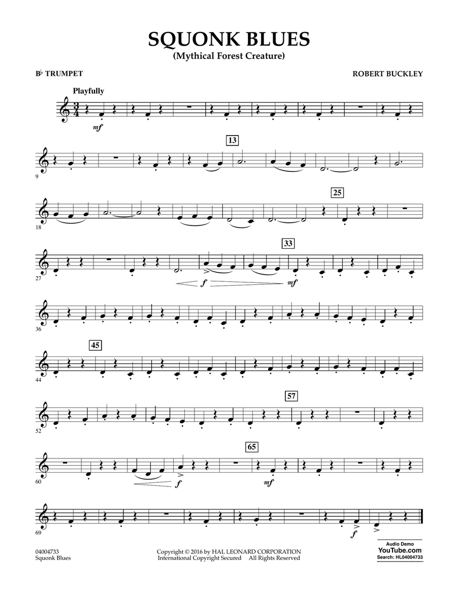 Squonk Blues - Bb Trumpet Concert Band scores gallery preview page 1