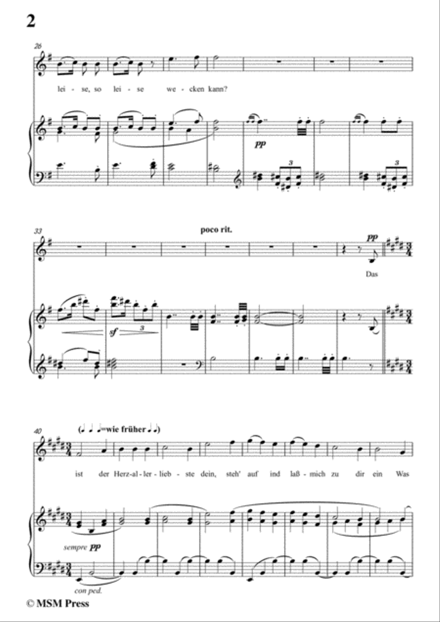 Mahler-Wo die schönen Trompeten blasen in e minor,for Voice and Piano Voice Solo scores gallery preview page 4