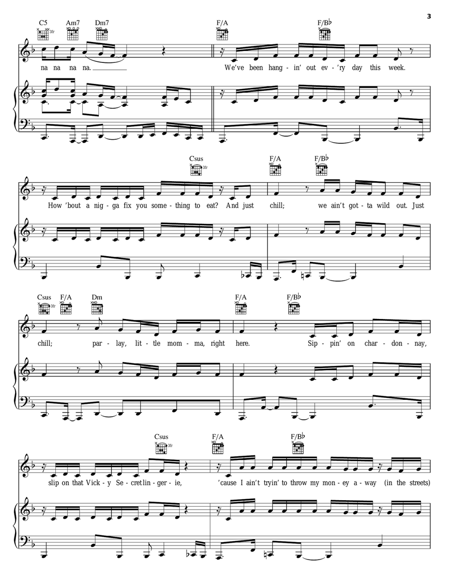 Twork It Out Piano, Vocal, Guitar scores gallery preview page 3