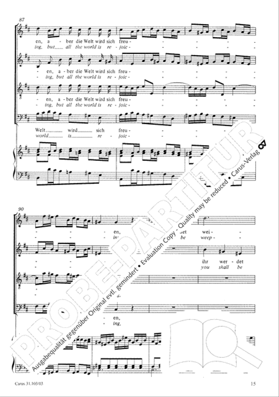 You shall be weeping and crying (Ihr werdet weinen und heulen) 4-Part scores gallery preview page 16