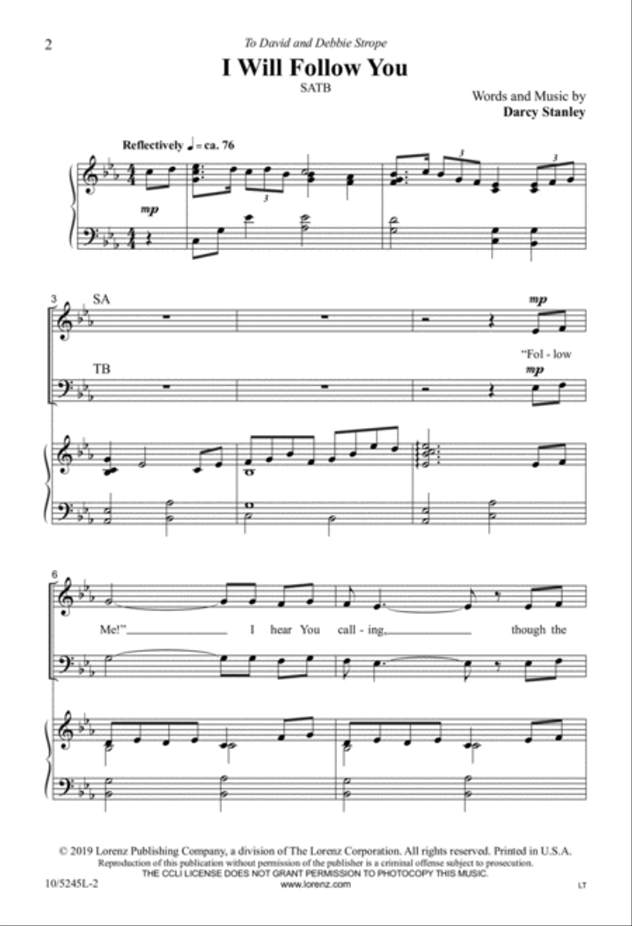 I Will Follow You 4-Part scores gallery preview page 2