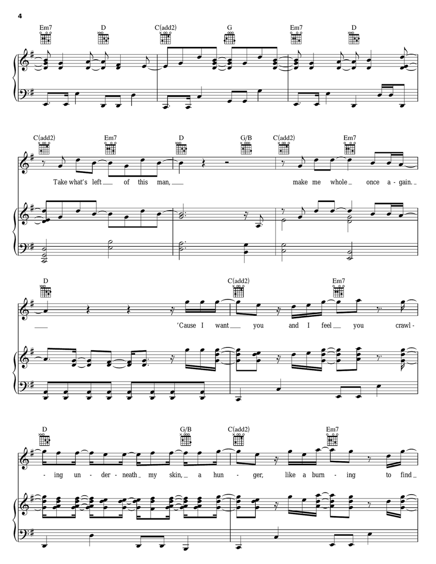 What's Left Of Me Piano, Vocal, Guitar scores gallery preview page 4