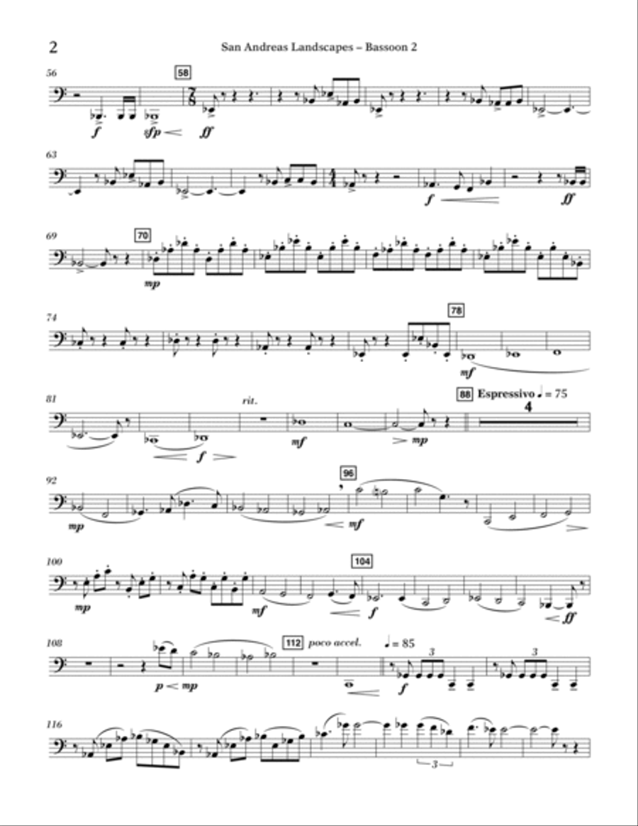 San Andreas Landscapes - Bassoon 2 Bassoon scores gallery preview page 2