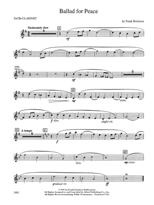 Ballad for Peace: 3rd B-flat Clarinet