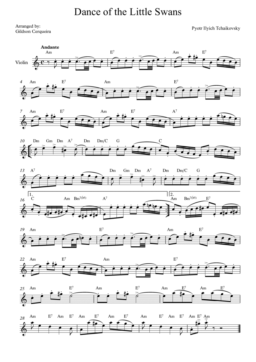 Dance of the Little Swans Chamber Music scores gallery preview page 1