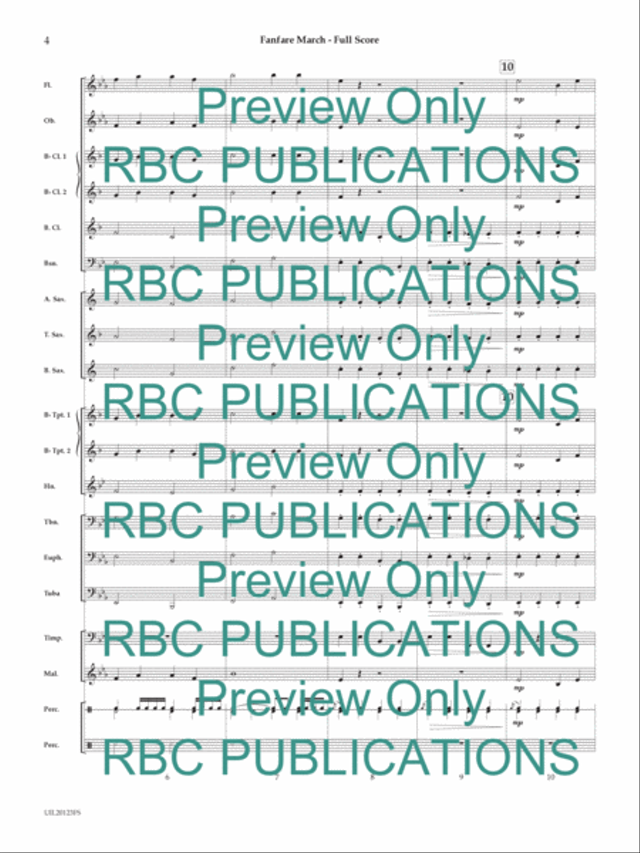 Fanfare March (Score) Concert Band scores gallery preview page 5