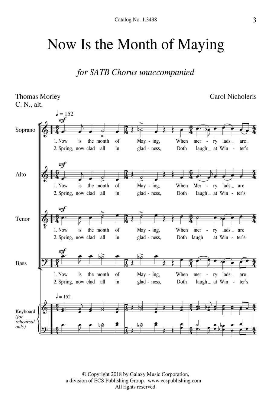 Now Is the Month of Maying 4-Part scores gallery preview page 2