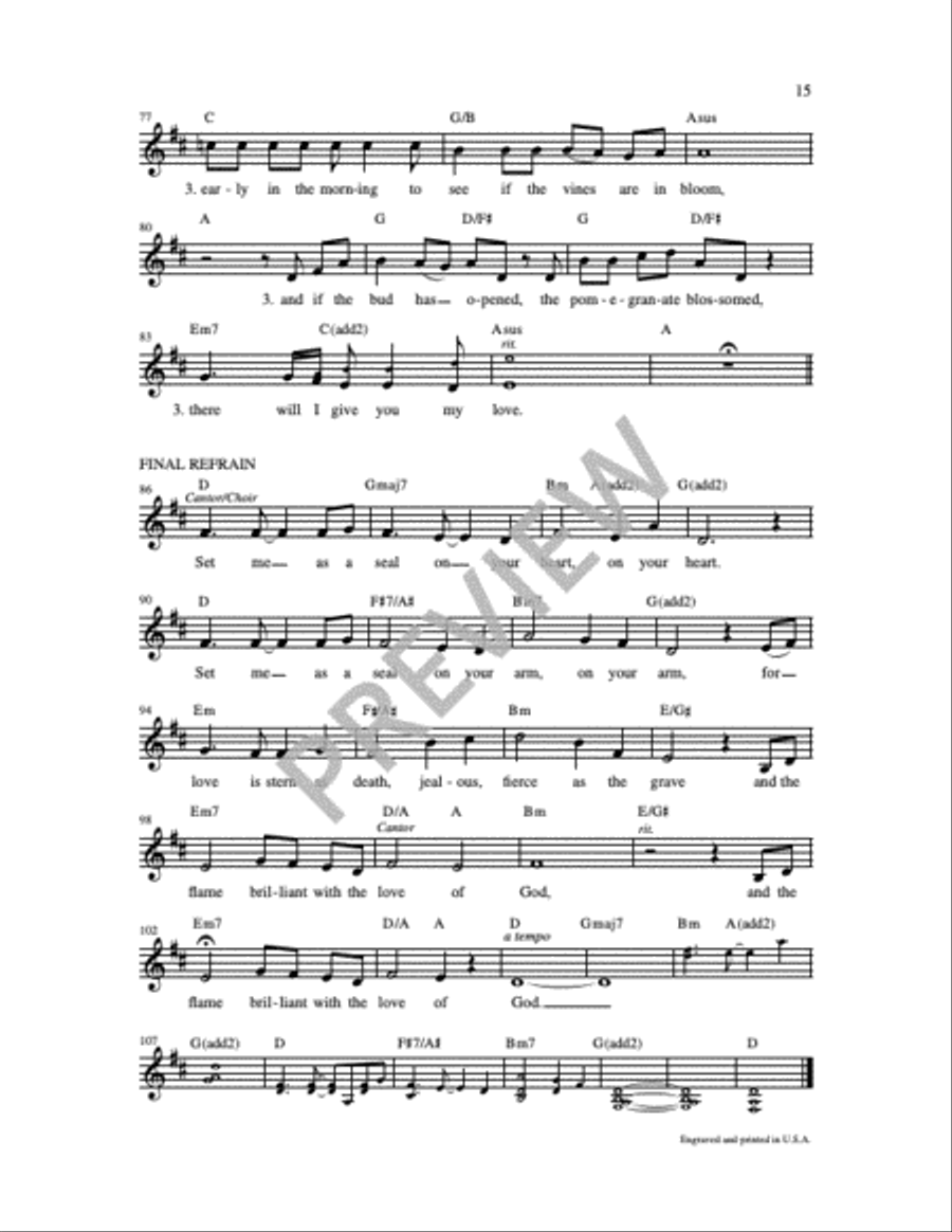 Set Me As a Seal Unison Choir scores gallery preview page 14
