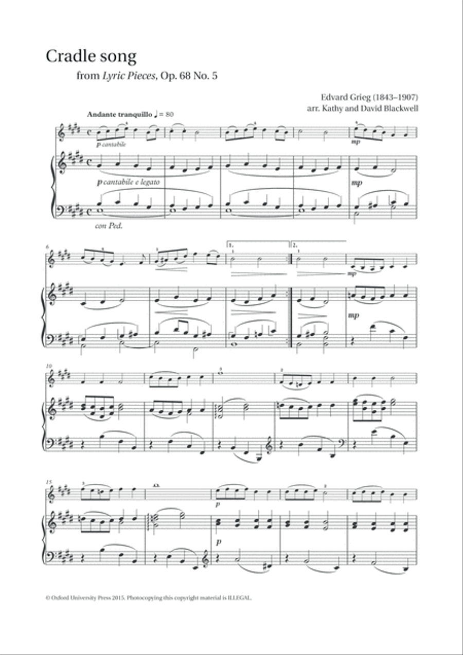 Cradle song: from Lyric Pieces, Op. 68 No. 5 Violin Solo scores gallery preview page 2