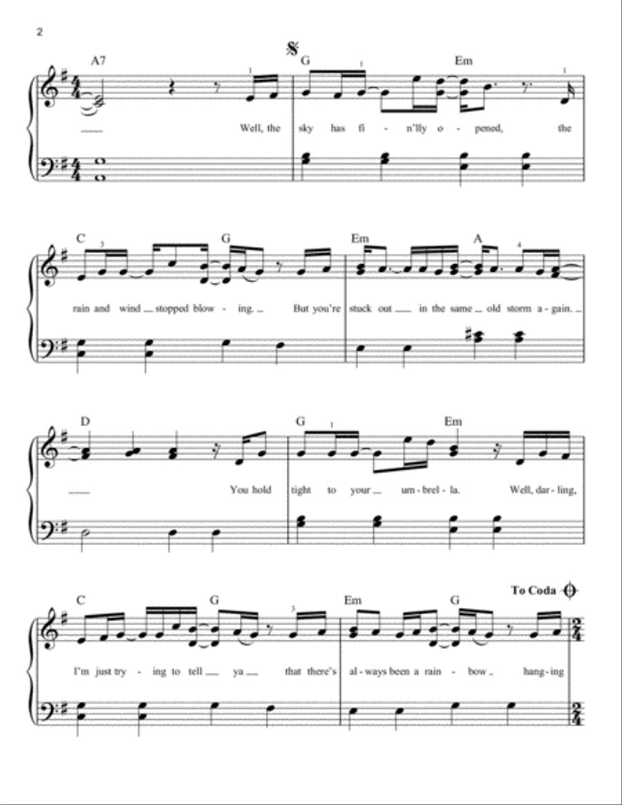 Rainbow Rainbow Easy Piano scores gallery preview page 2