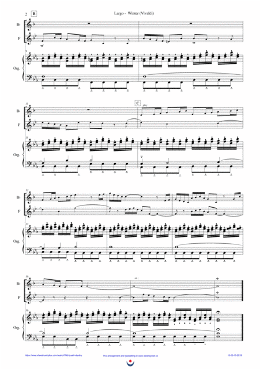 Four Seasons - Winter (Largo) Large Ensemble scores gallery preview page 2