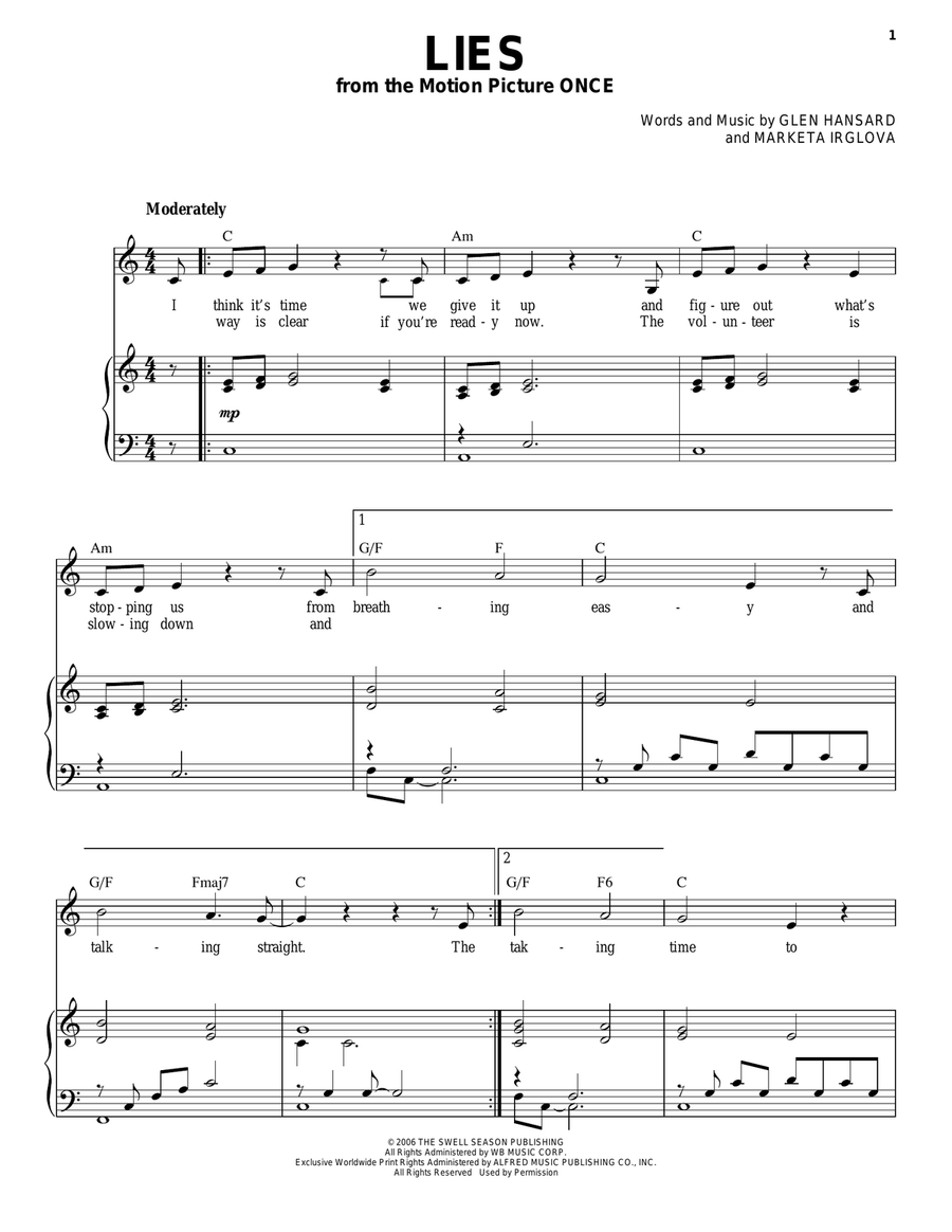 Lies Piano, Vocal scores gallery preview page 1