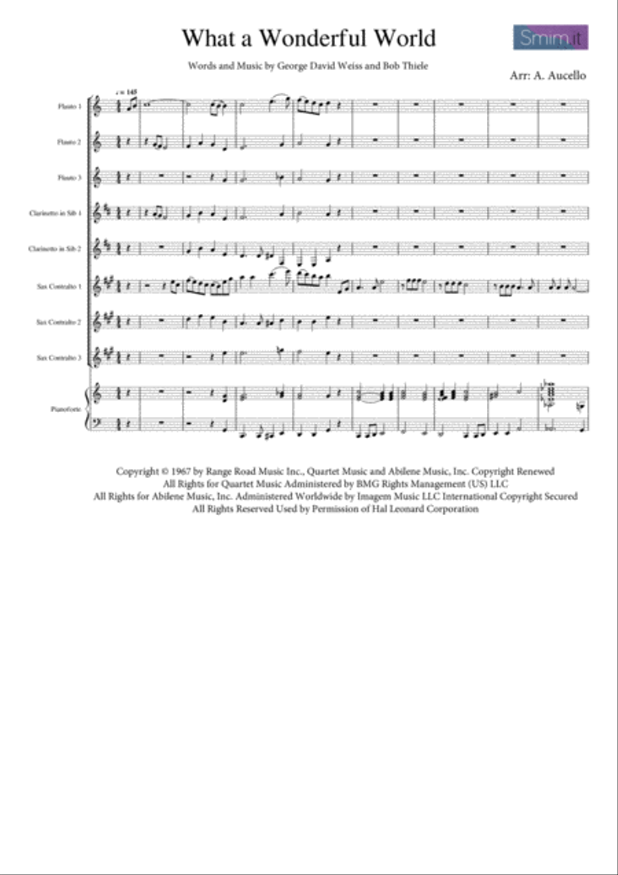 What A Wonderful World Clarinet scores gallery preview page 1